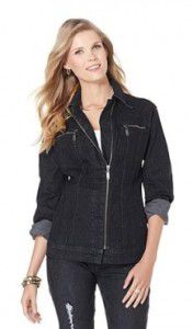 DG2 Zip-Front Denim Jacket - Diane Gilman