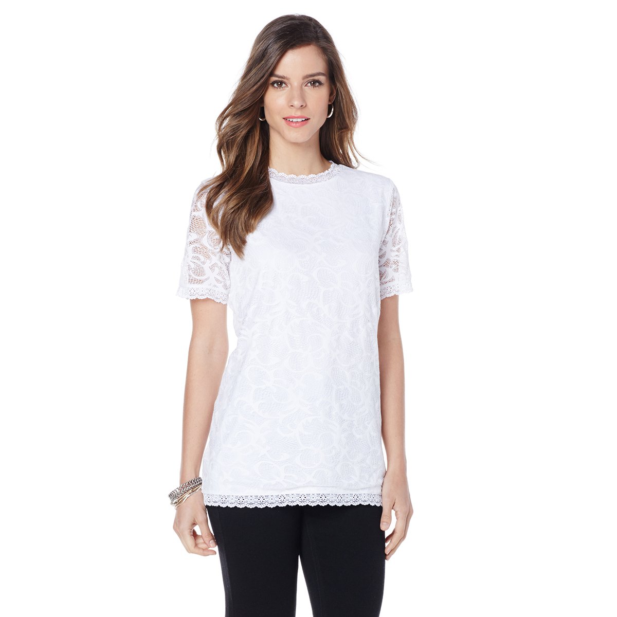 DG2 by Diane Gilman Stretch Lace Tee - Diane Gilman